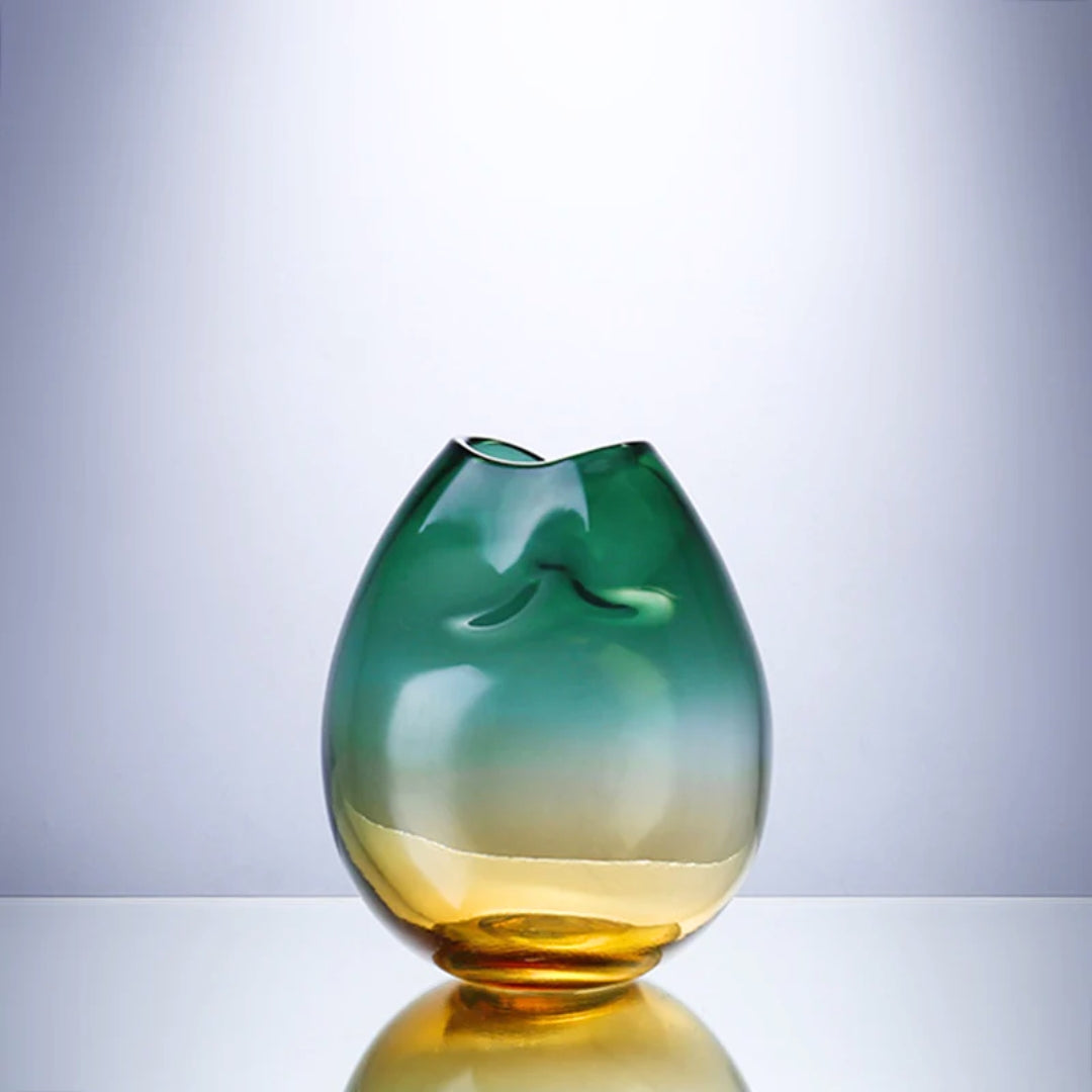 Verdant Serenity Glass Grandeur Vase