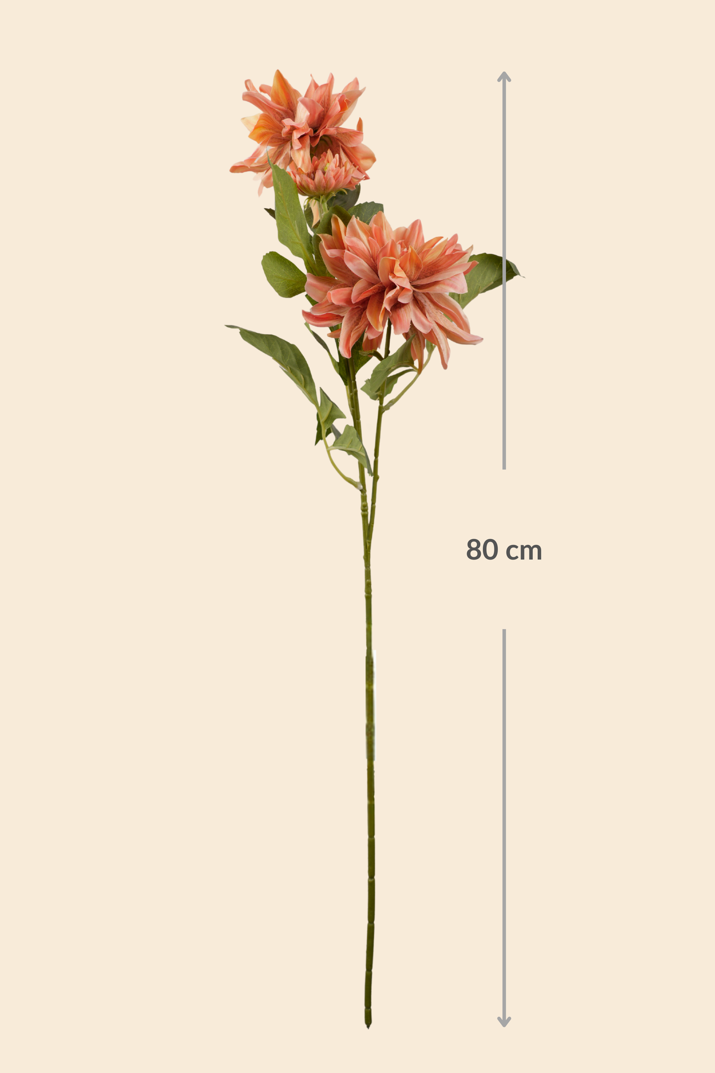 Faux Dahlia Luxe Flower Stem - Orange
