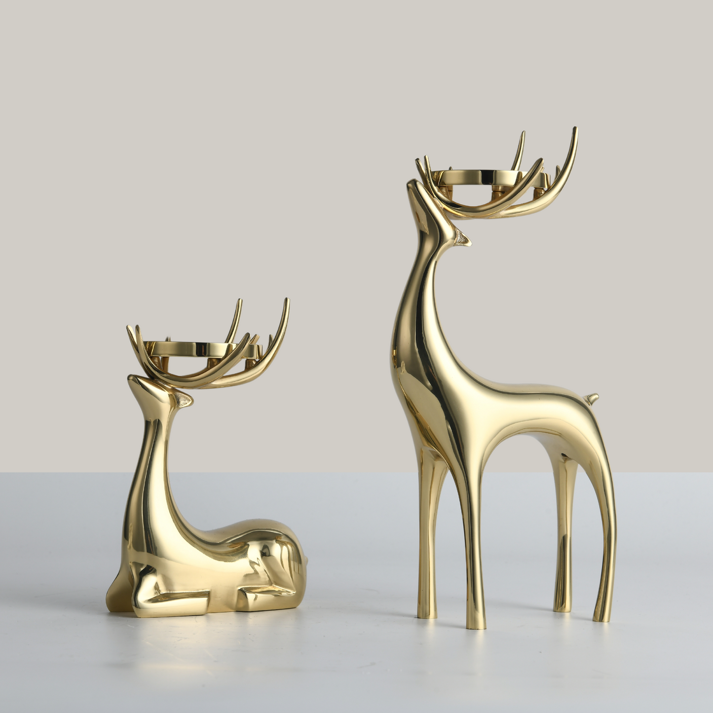 Luminous Stag Copper Candle Holder (Set of 2)