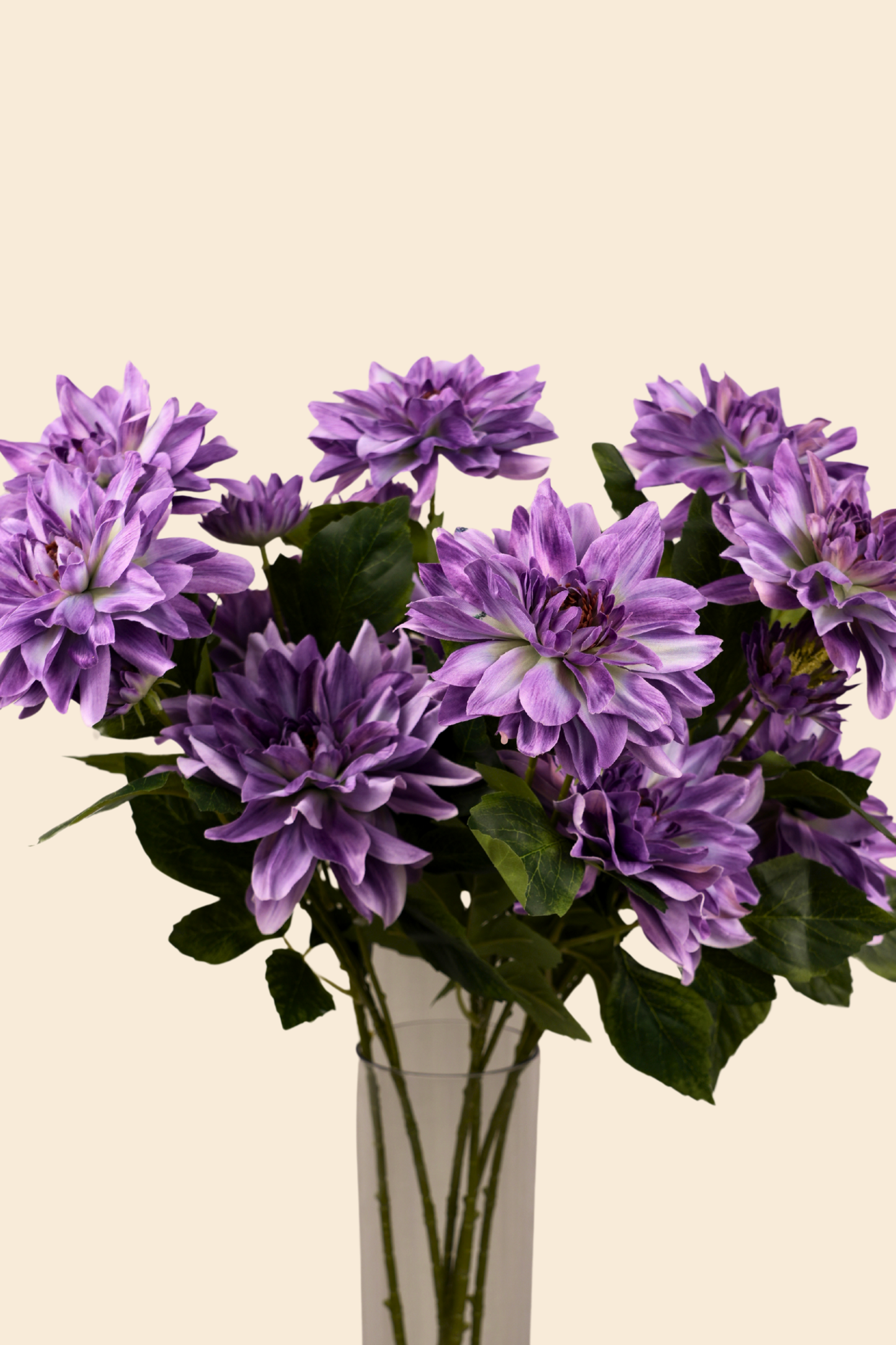 Faux Dahlia Luxe Flower Stem - Purple