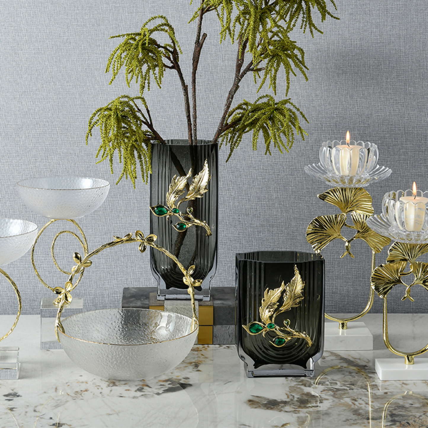 Emerald Ash Vertical Glass Vase (Small)
