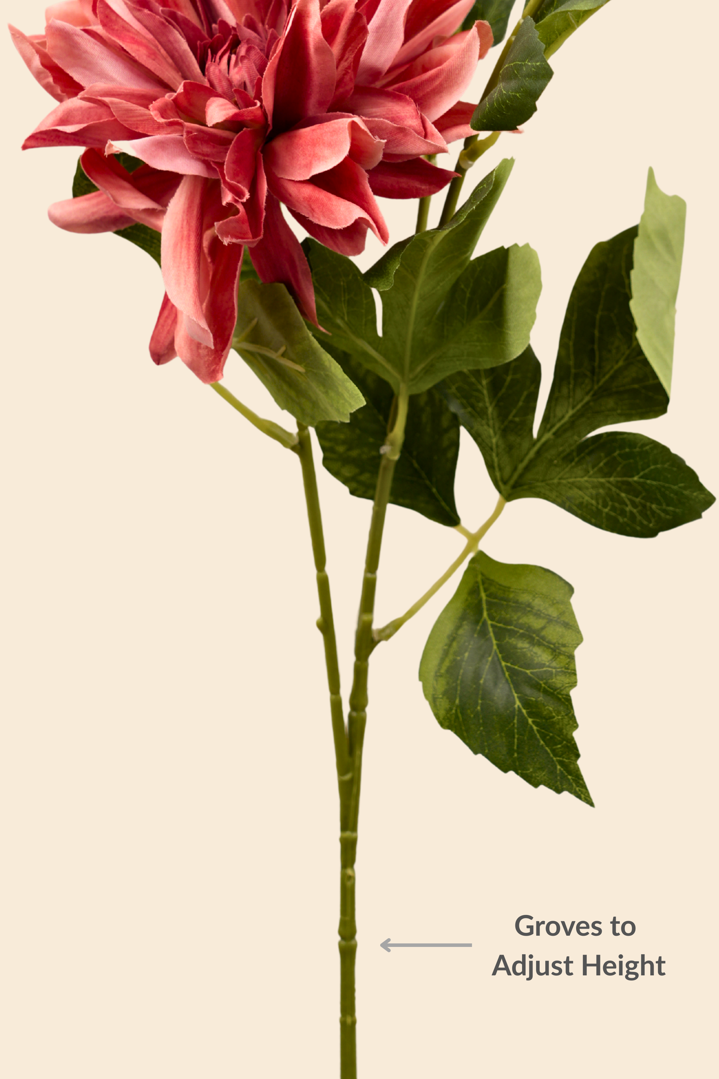 Faux Dahlia Luxe Flower Stem - Burnt Orange