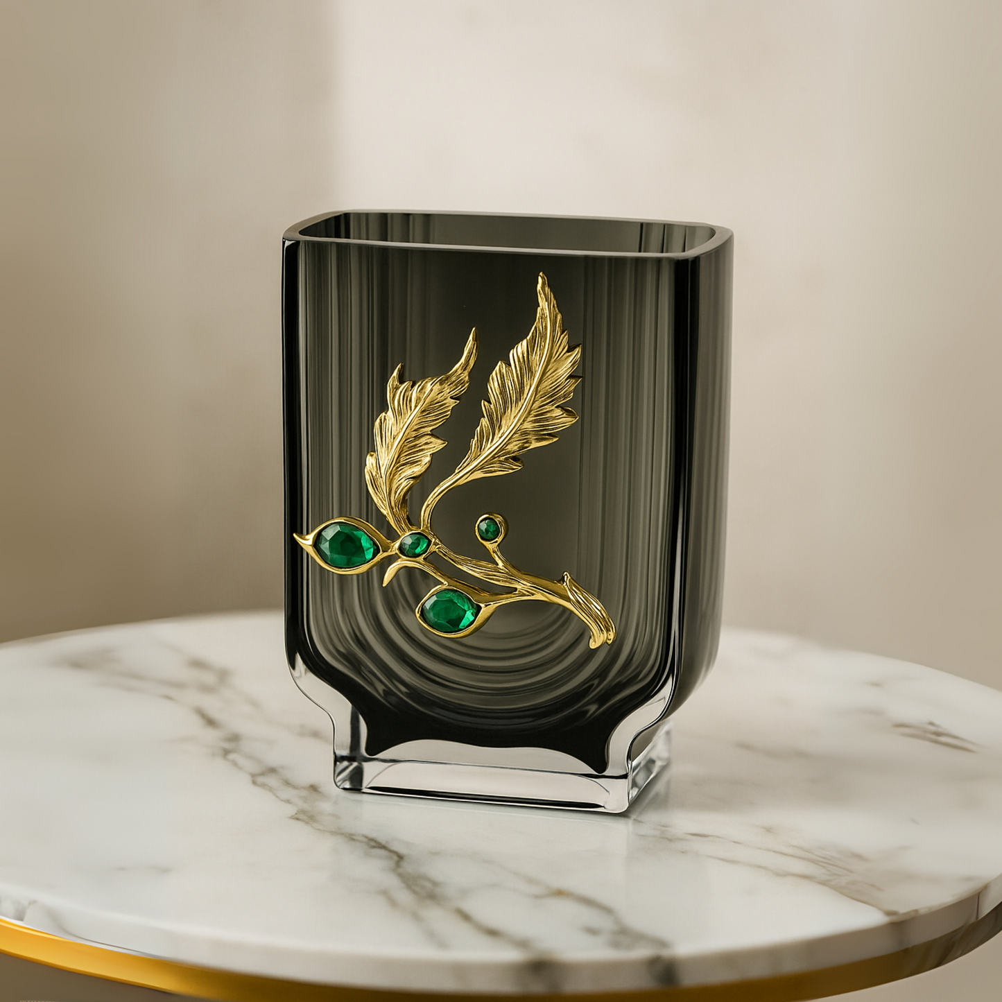 Emerald Ash Vertical Glass Vase (Small)