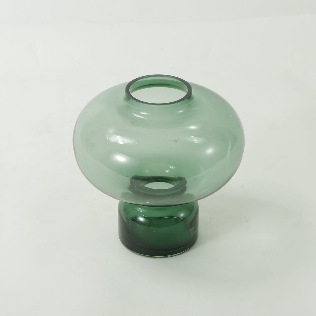 Emerald Whispers Glass Vase