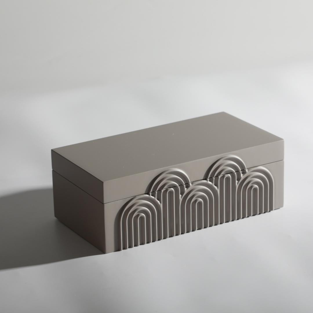 Contemporary Grey Resin Storage Box