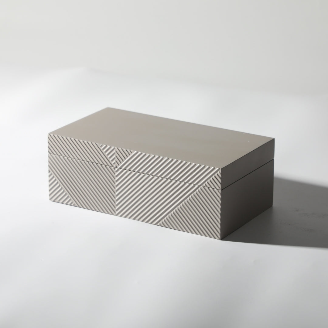 Elegant Grey Resin Storage Box