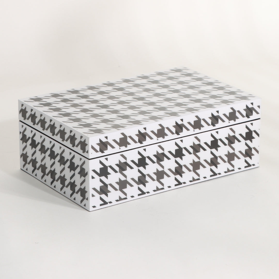 Monochrome Houndstooth Rectangular Storage Box