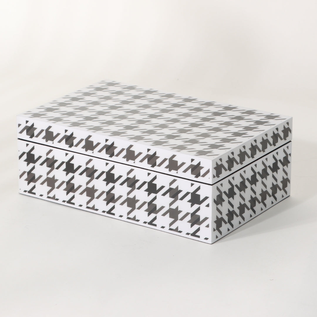 Monochrome Houndstooth Rectangular Storage Box