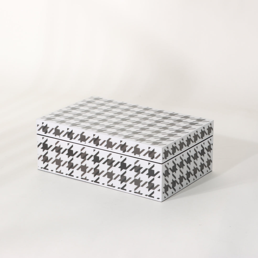 Monochrome Houndstooth Rectangular Storage Box