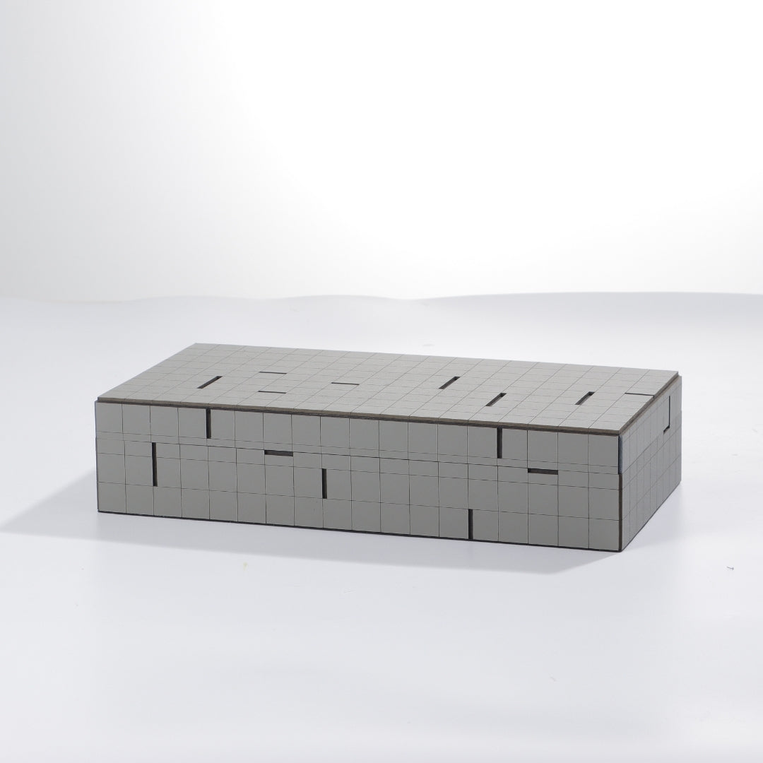 Modern Grey Leather Storage Box