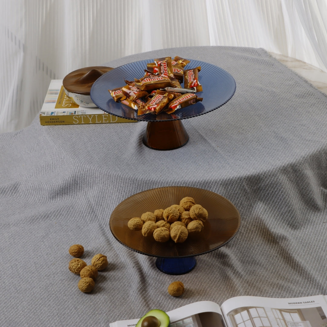 Azure Breeze & Champagne Dreams Glass Fruit Bowl