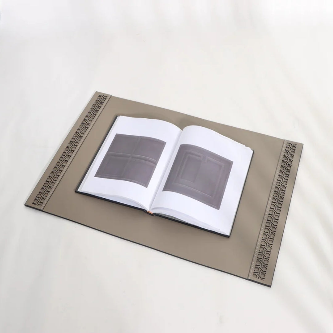 Productive Comfort Khaki Leather Desktop Mat