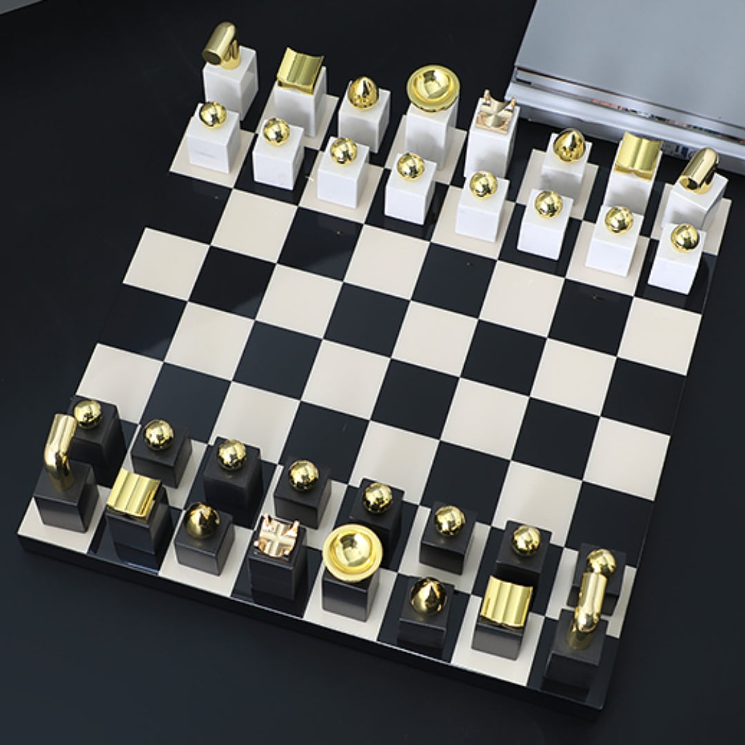 Majestic Marble & Ebony Symphony Chessboard