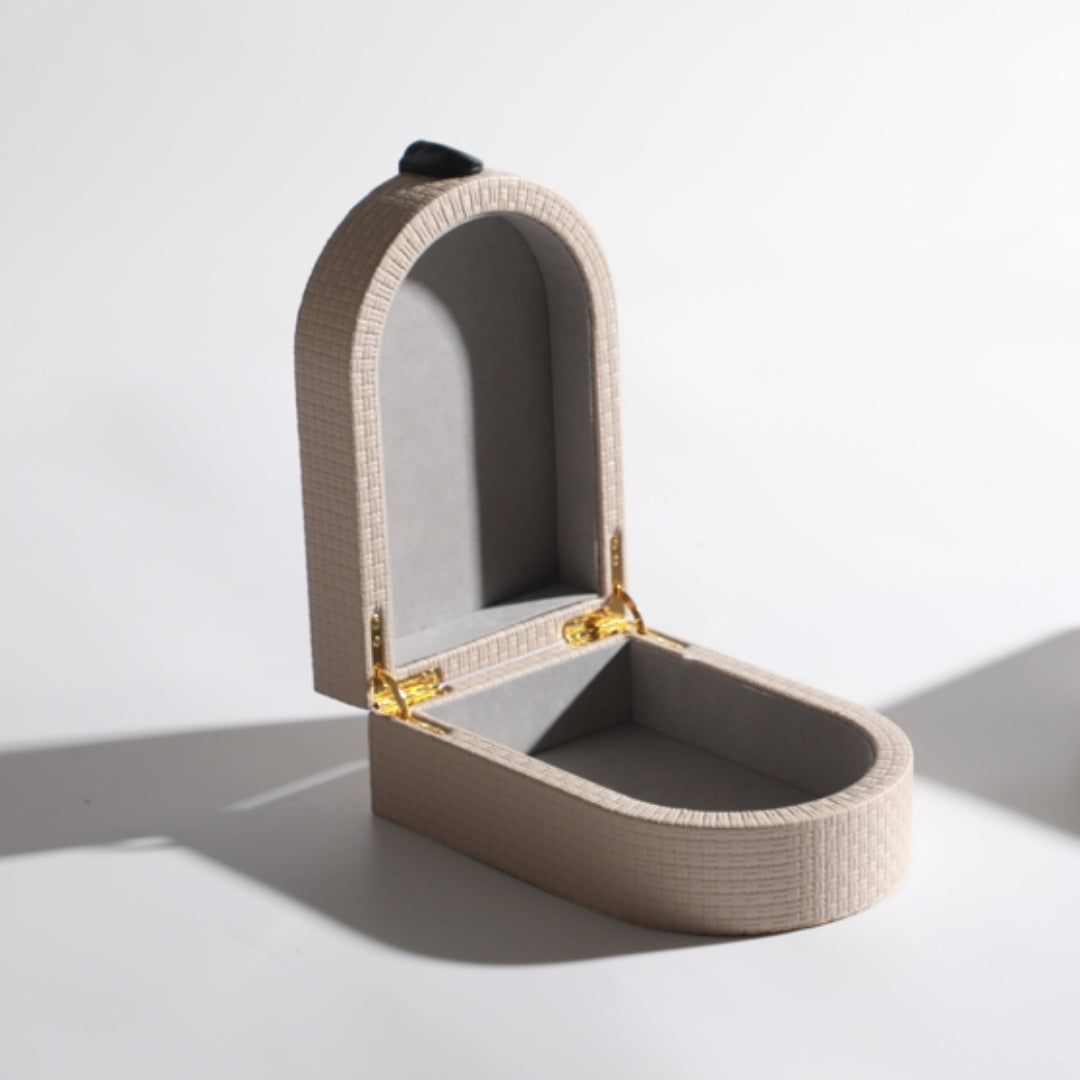 Elegant Milk White PU Leather and MDF Storage Box