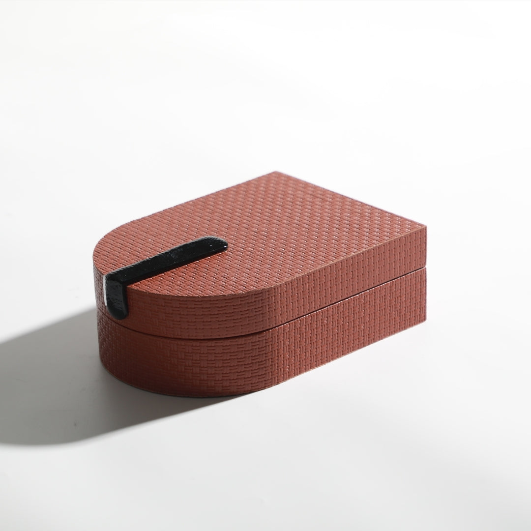 Chic Orange Red PU Leather and MDF Storage Box