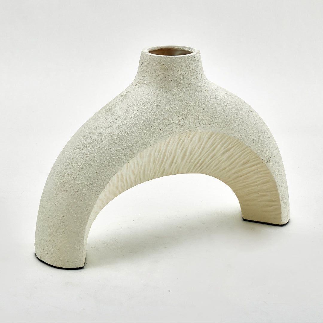 Beige Tranquility Resin Vase