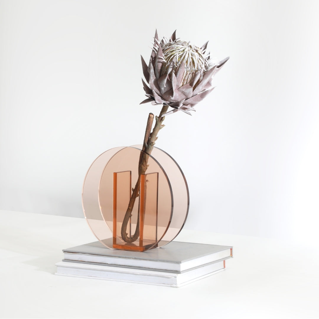 Misty Sunset Glow Horizon Glass Vase