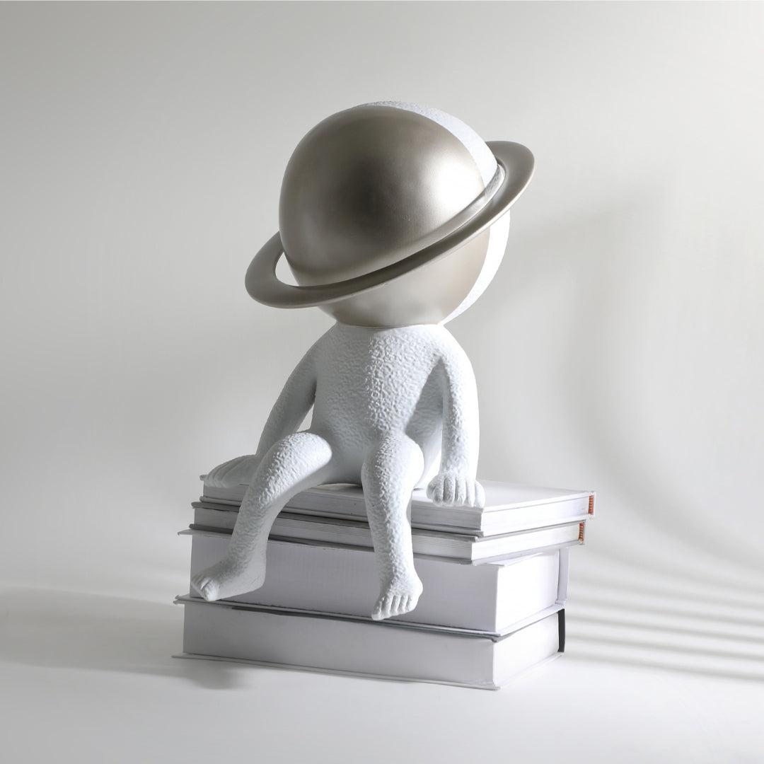 Harmony in Contrast Silver & White Resin Sculpture