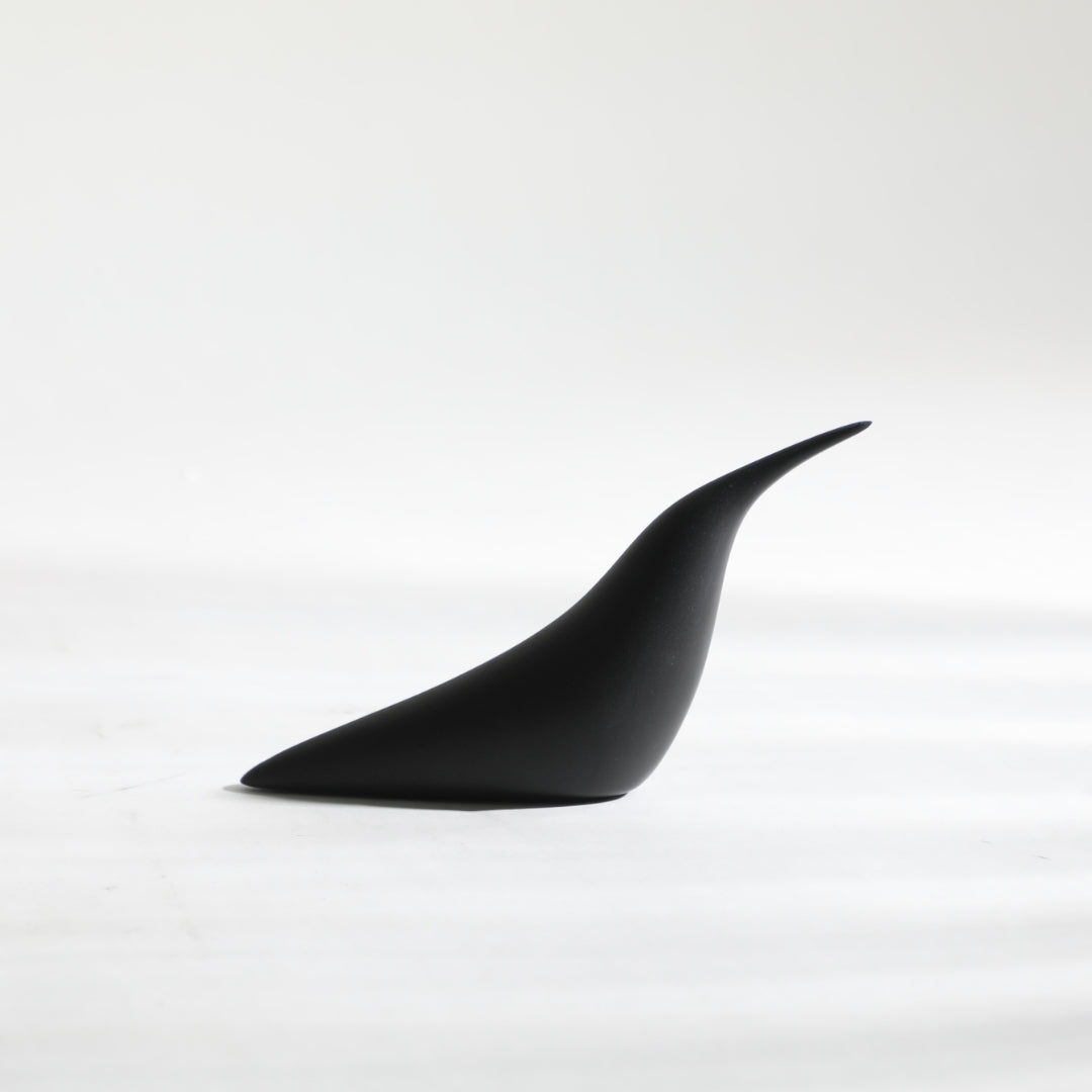 Sculpted Songbird Black Resin Bird Sculpture