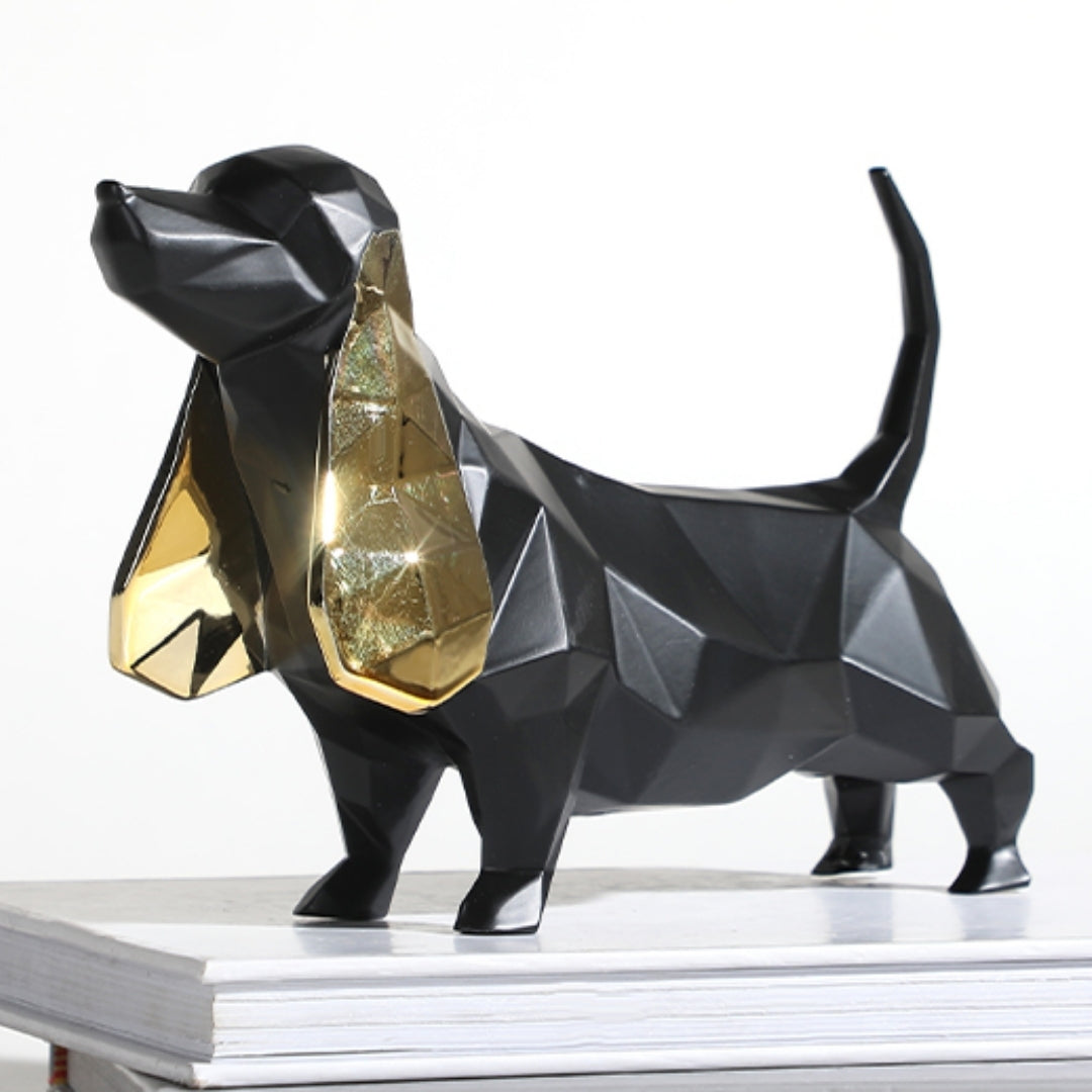 Ornate Opulence Black & Gold Resin Desktop Object Figurine