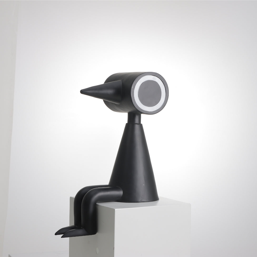 Mechanical Marvel Black Resin Robot Figurine