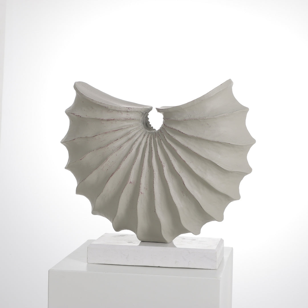 Seaside Serenity Resin & Marble Shell Sculpture