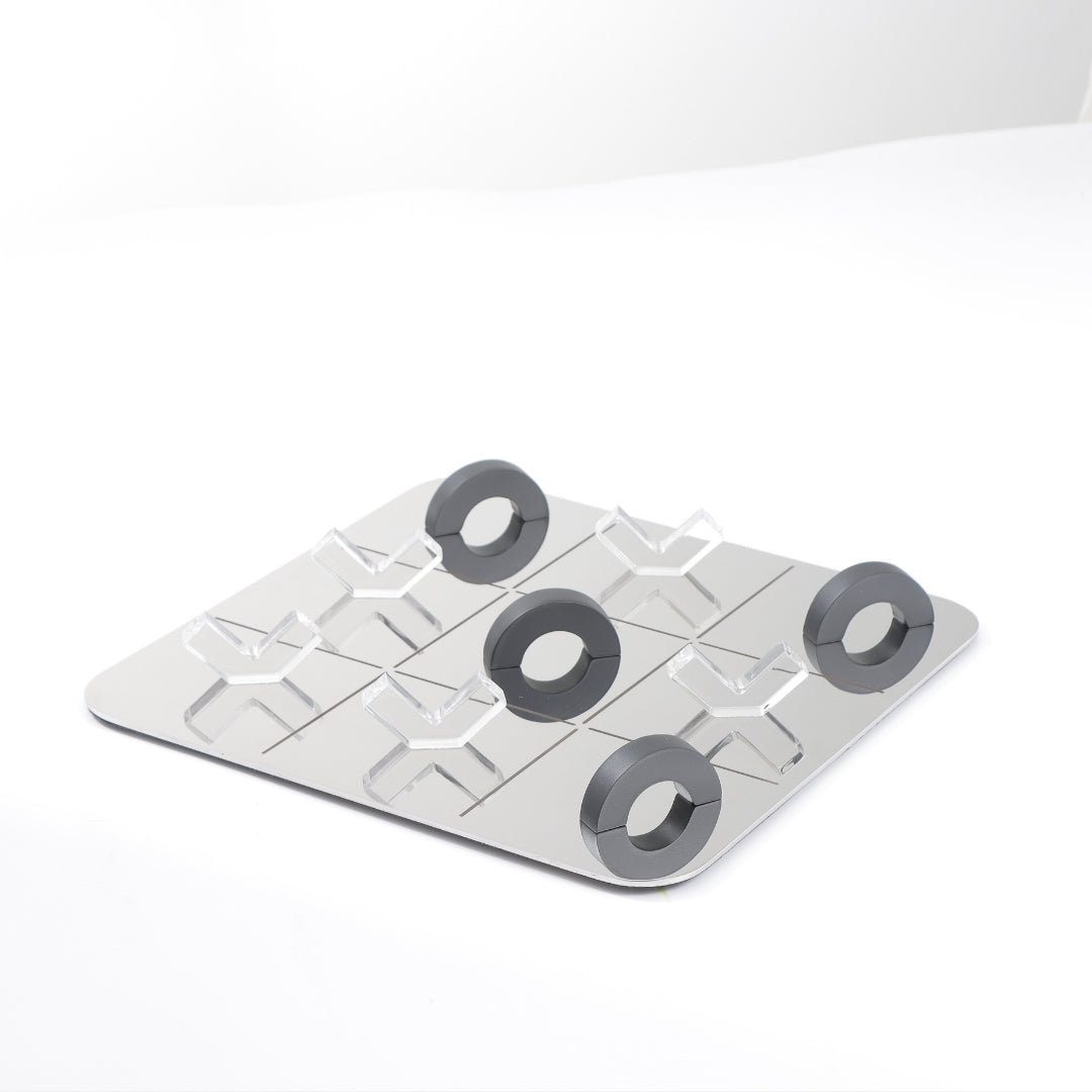 Deluxe Silver Steel Tic Tac Toe