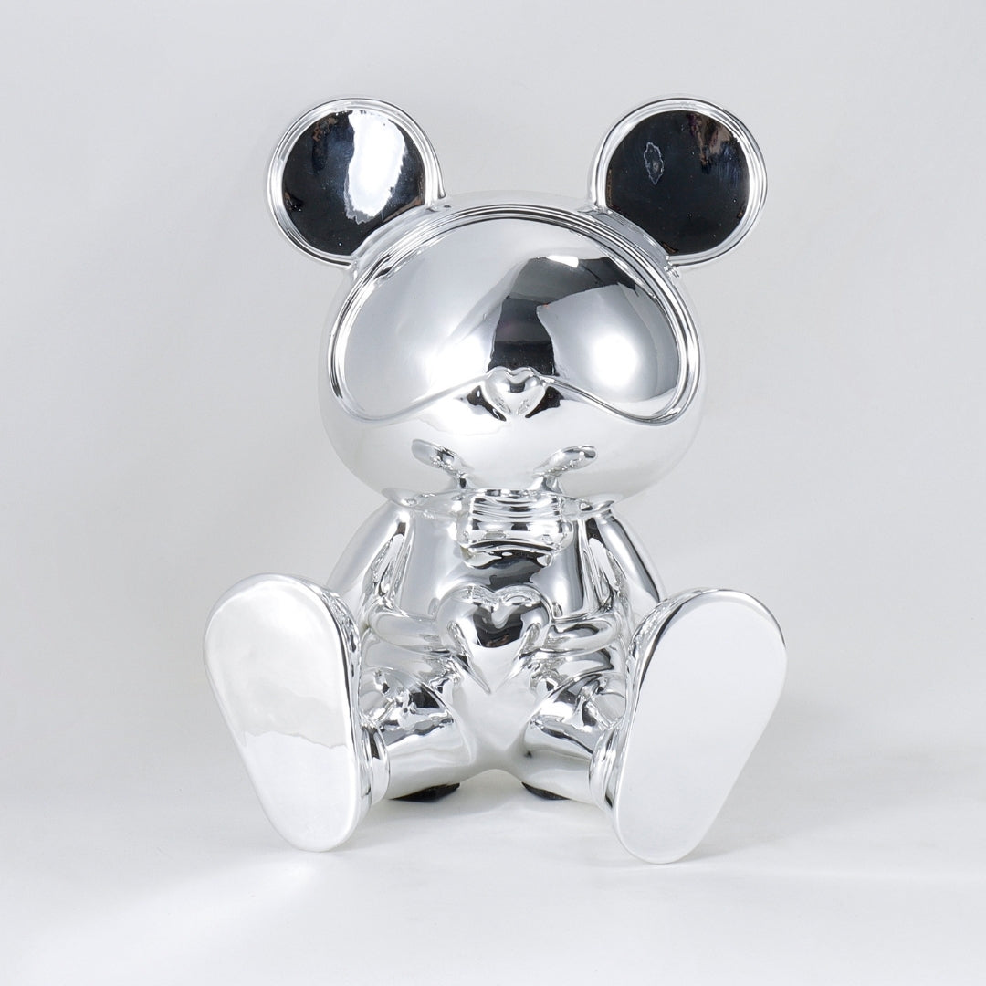Whimsical Reverie Silver Resin Cartoon Sculpture