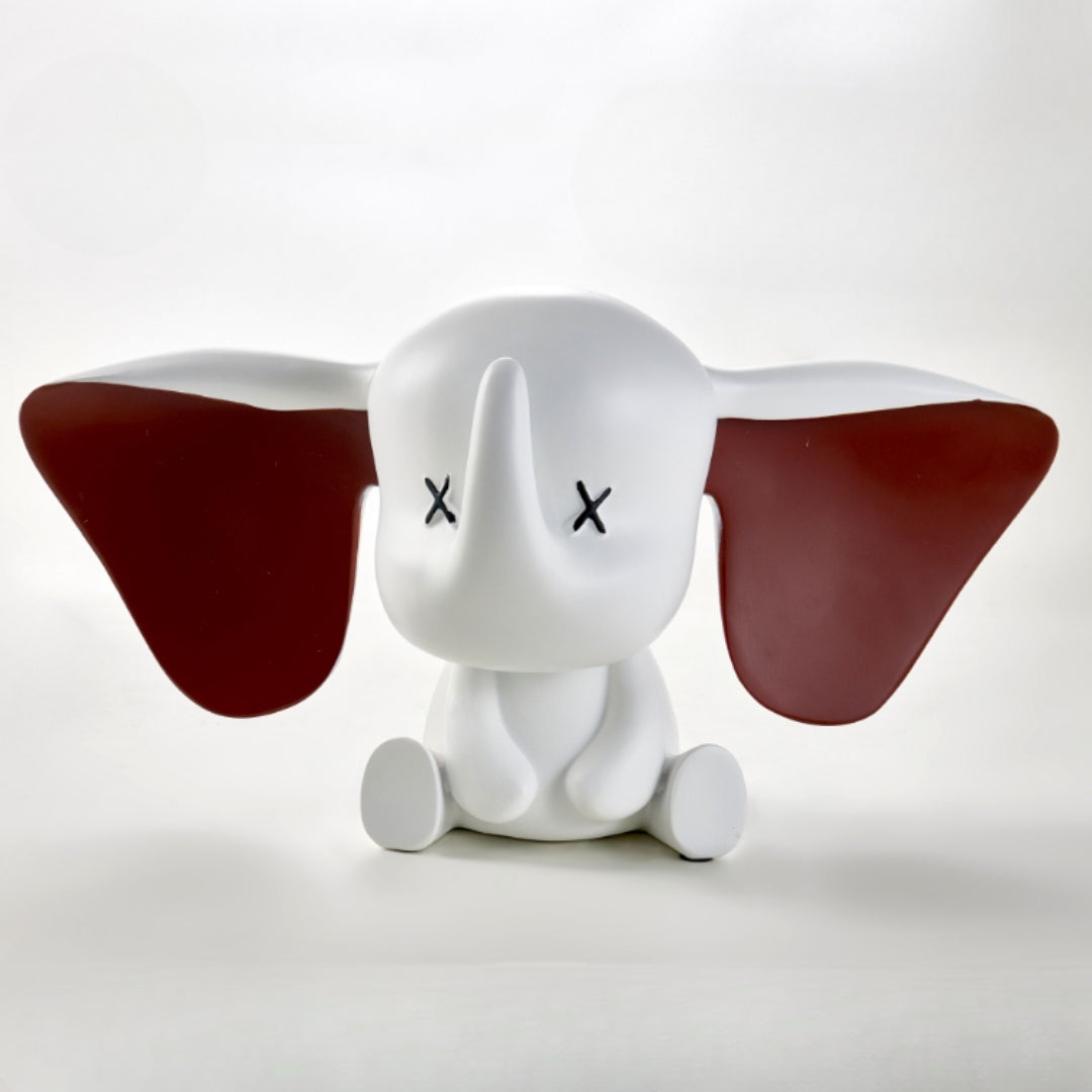 Majestic Ivory White Resin Elephant Sculpture