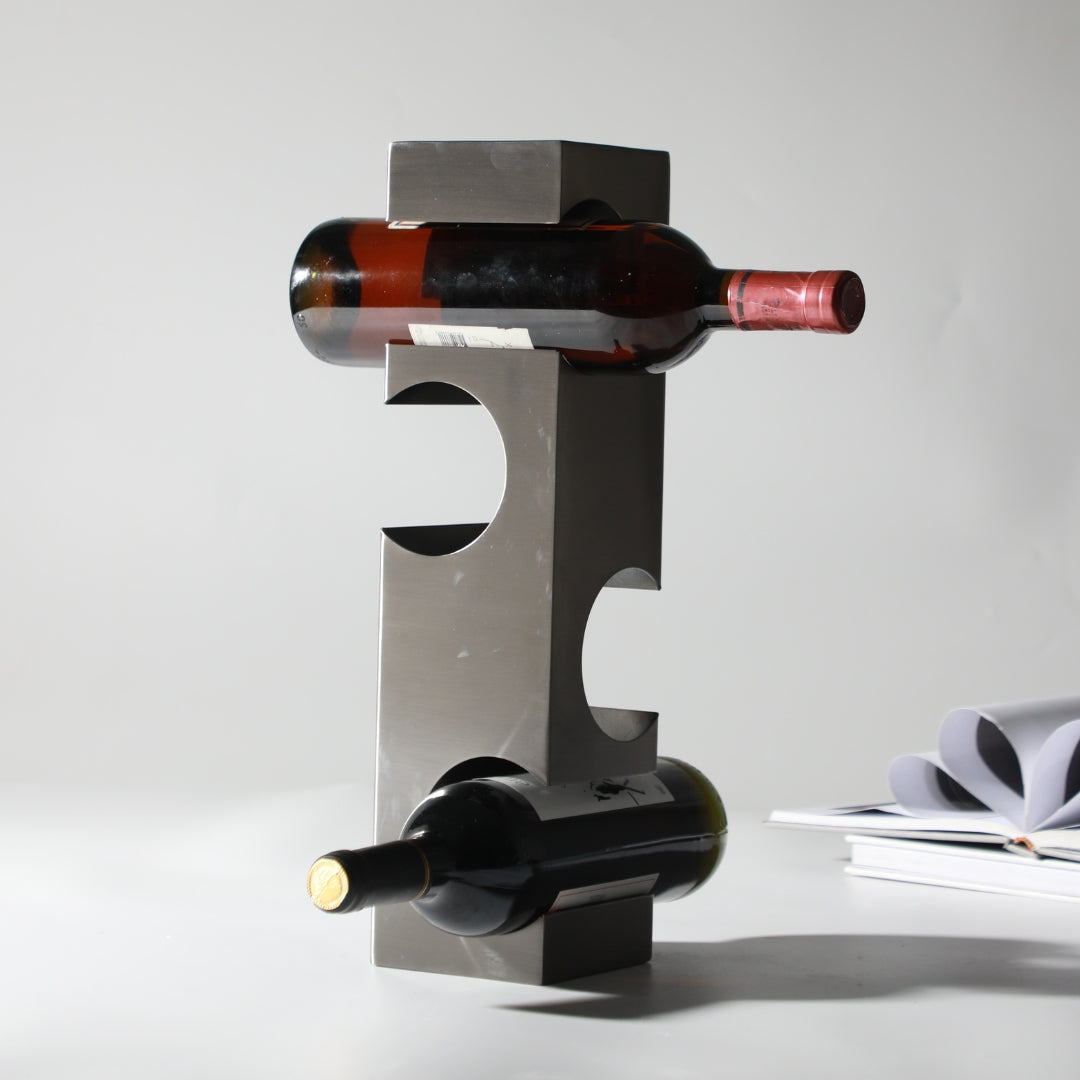 Silver Stainless Steel Wine Connoisseur's Haven Wine Rack