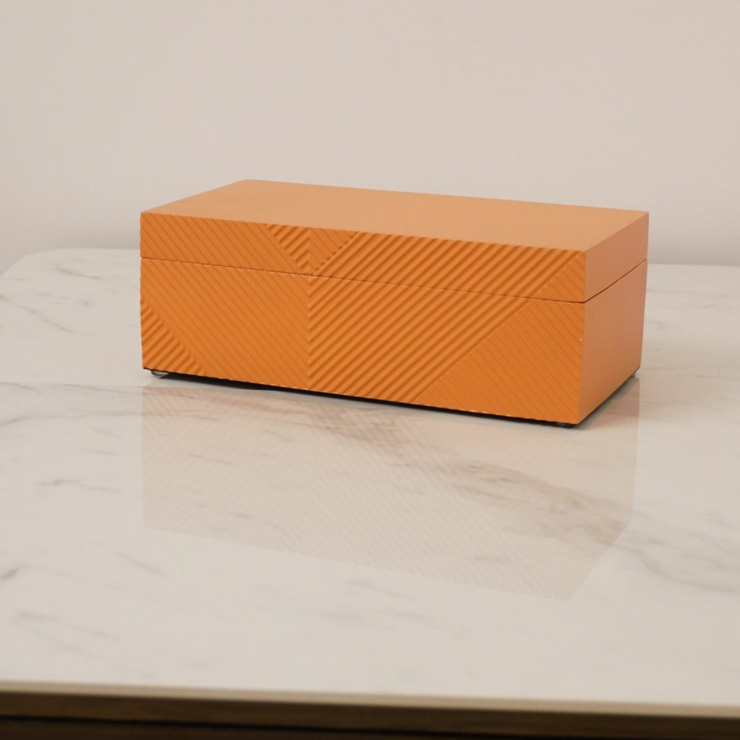 Sleek Orange Resin Storage Box