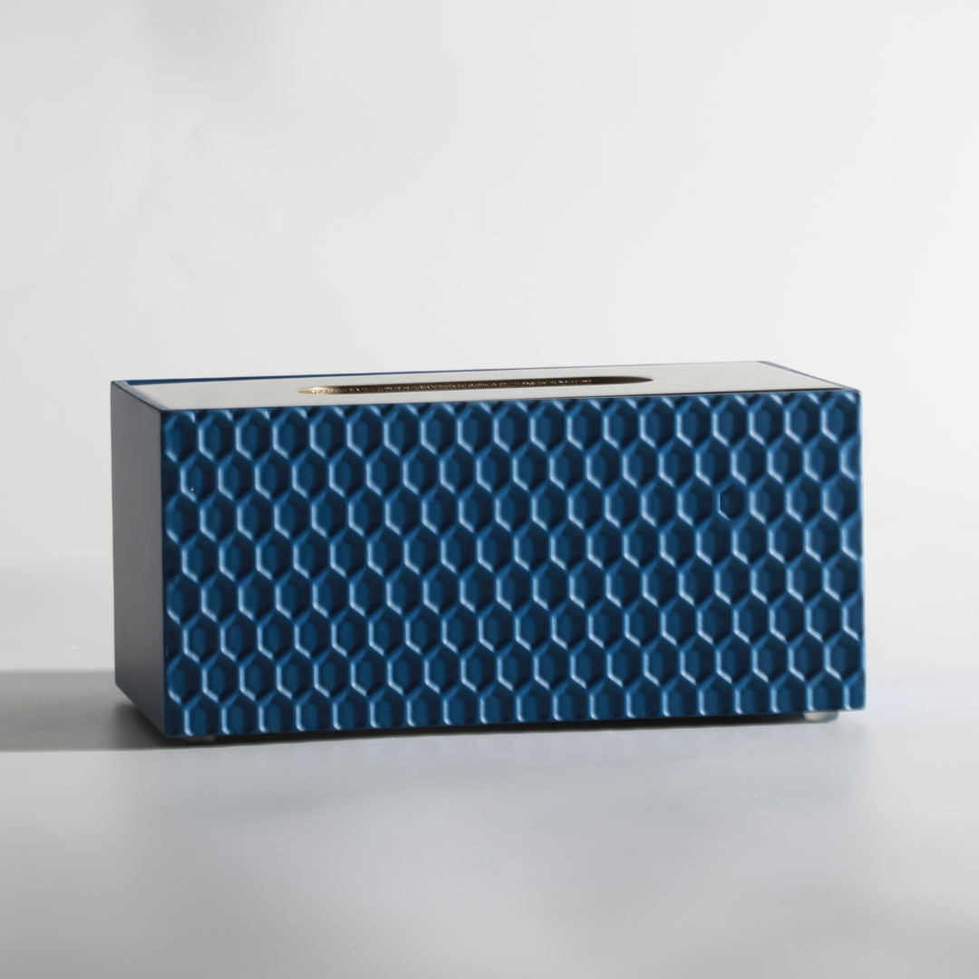 Resplendent Resin & Metal Tissue Holder (Diamond Blue)