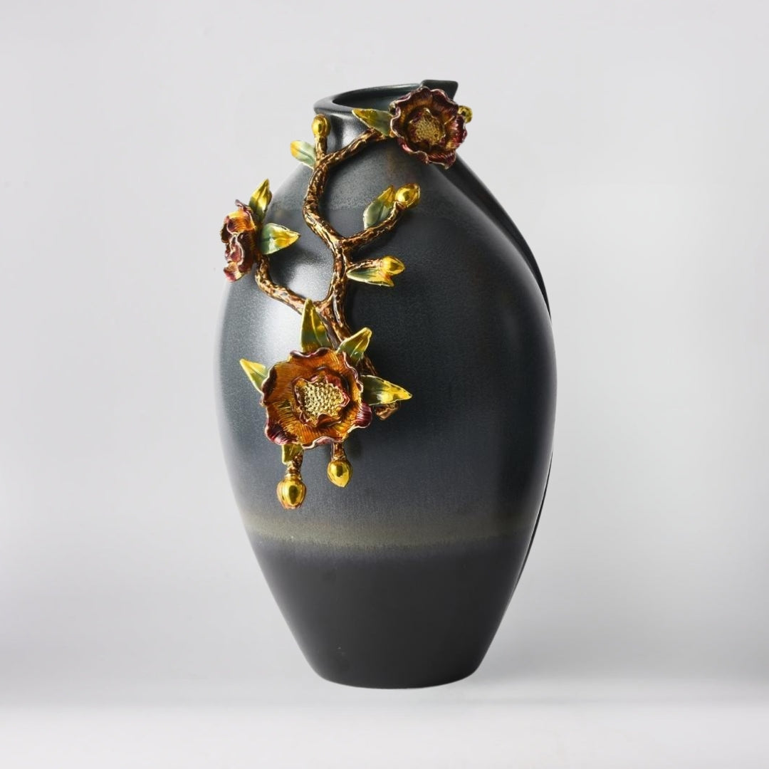 Ebony Blossom Enchantment Flower Vase