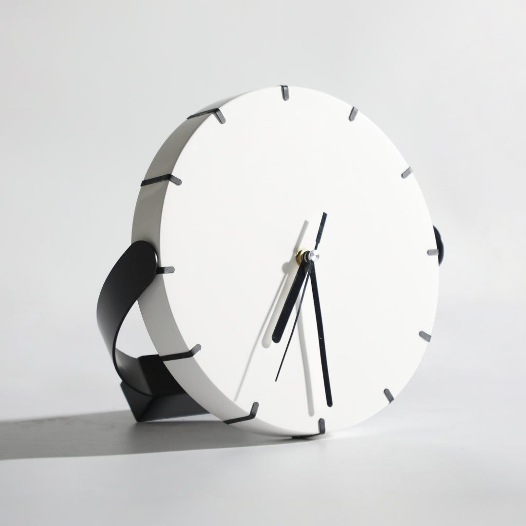 Elegance in Time Ivory Resin & Iron Desktop Clock