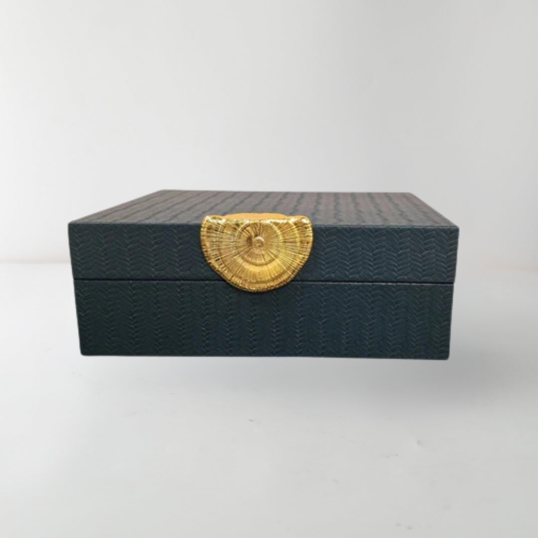 Elegant Green PU Leather Storage Box