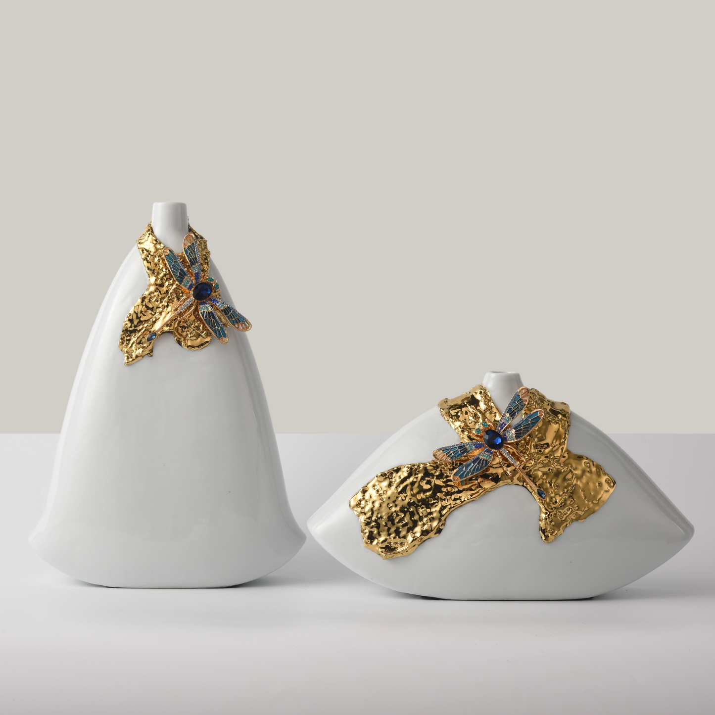 Golden Ribbon Flower Vase (Set of 2)