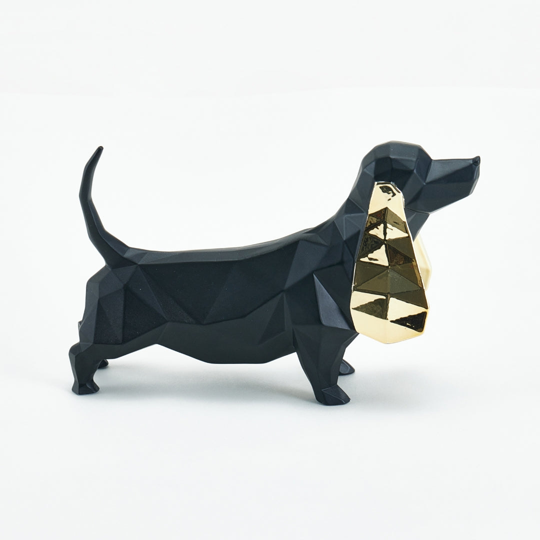 Ornate Opulence Black & Gold Resin Desktop Object Figurine