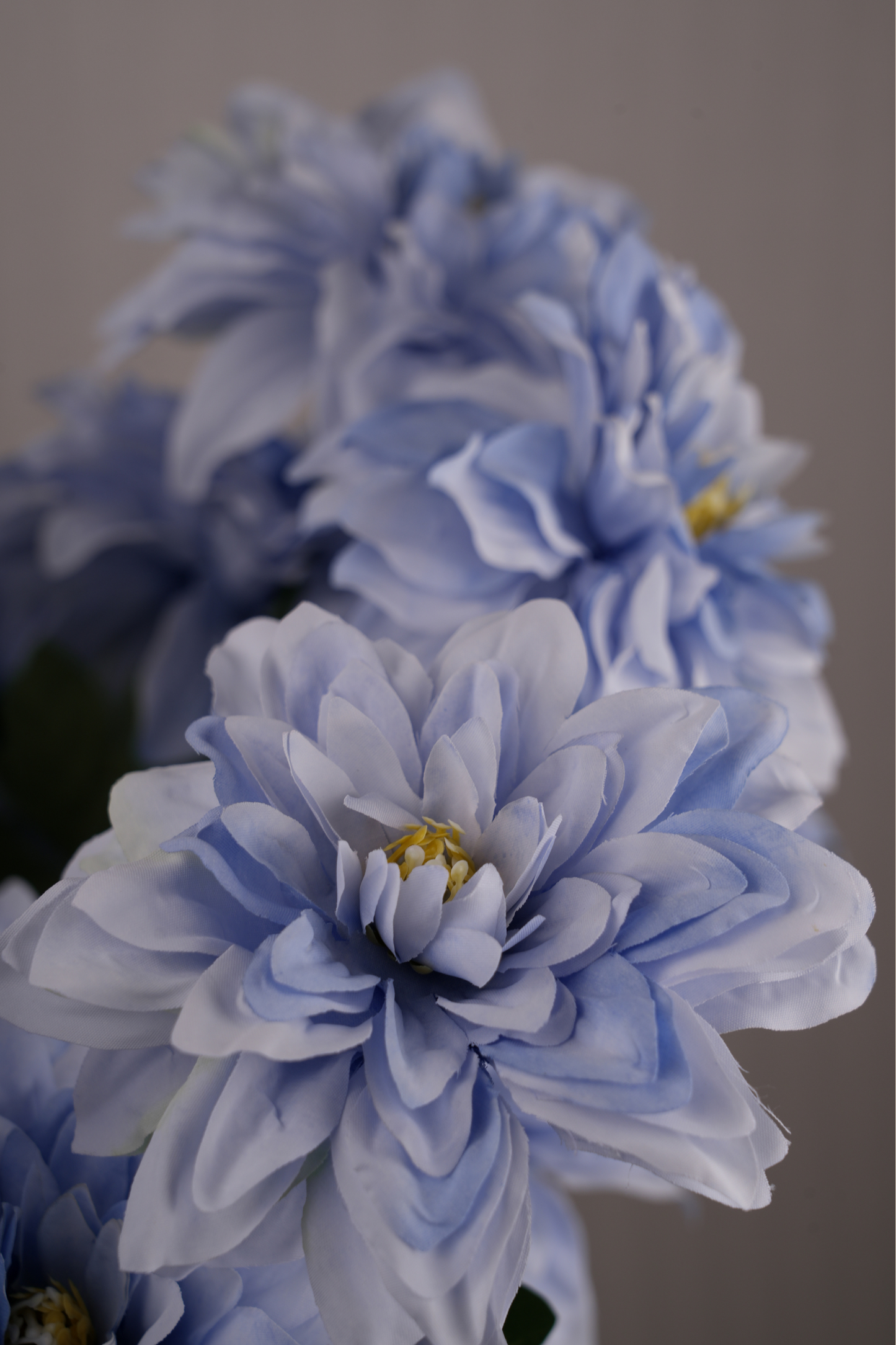 Faux Dahlia Grand Bloom Flower Stem - Blue