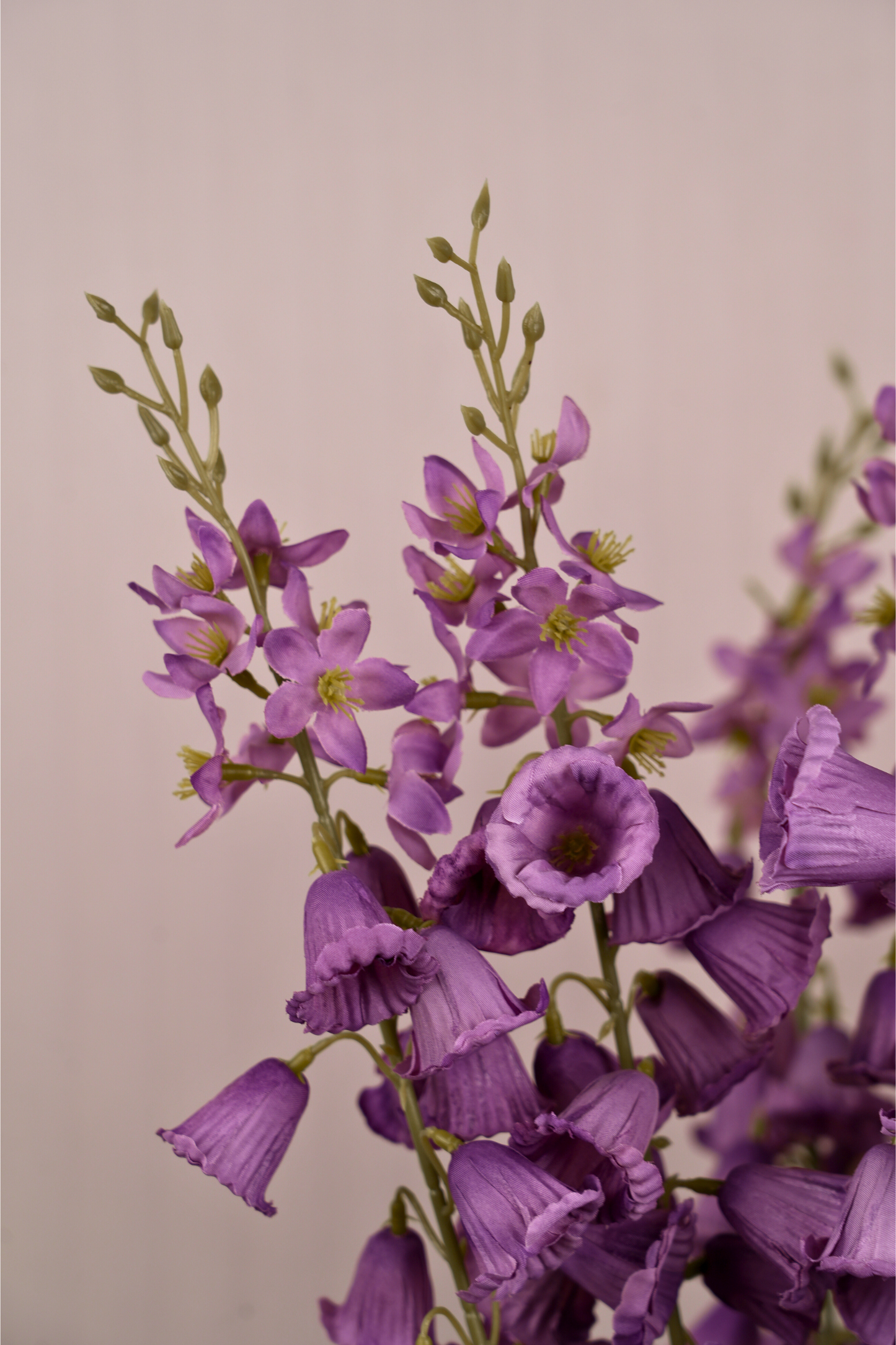 Faux Campanula Bell Flower Flower Stem - Purple
