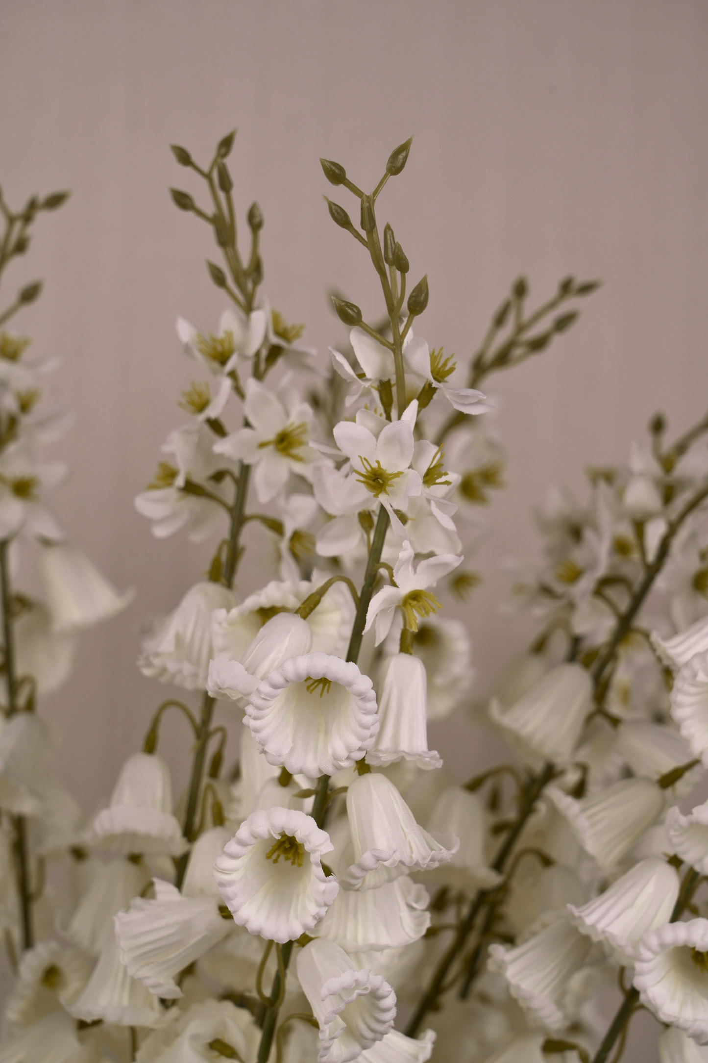 Faux Campanula Bell Flower Flower Stem - White
