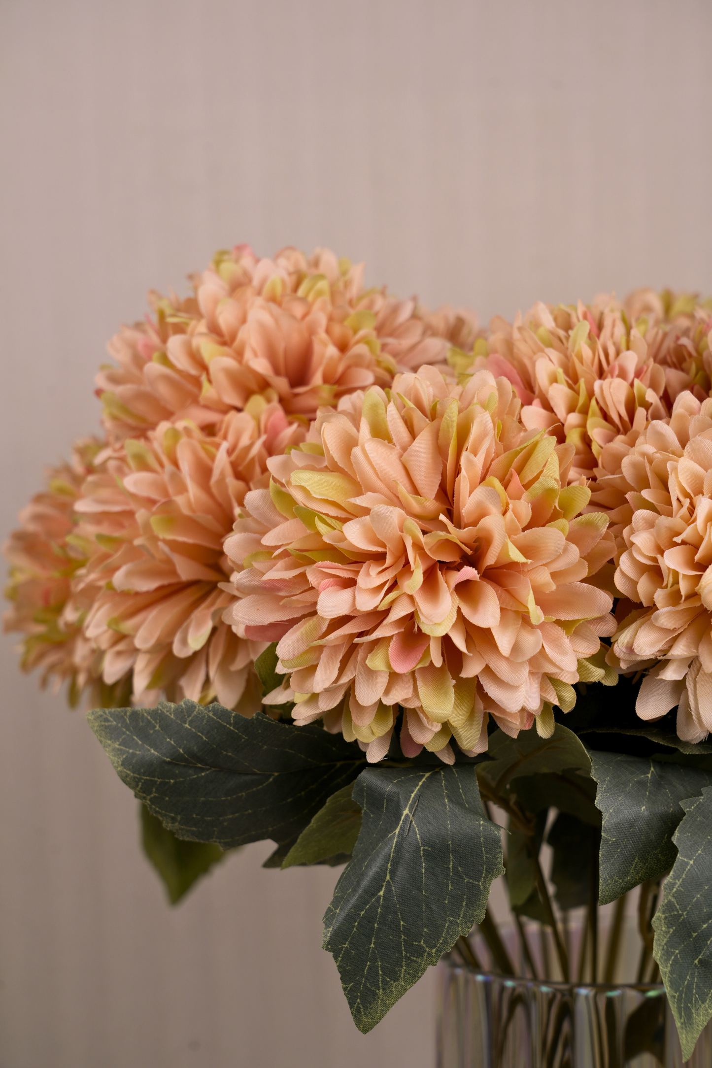 Faux Chrysanthemums Pompom Hairball Whimsical Flower Stem - Yellow