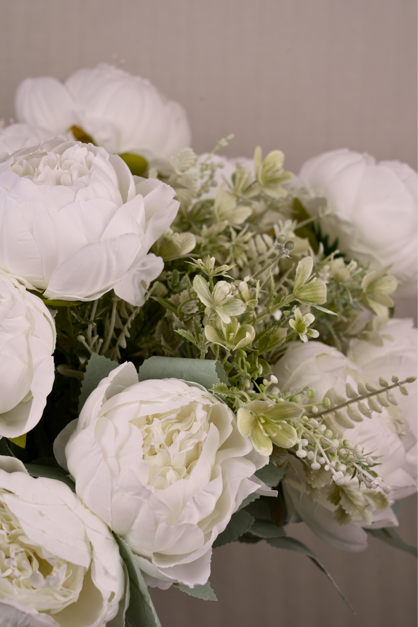 Faux Peonies Splendor Flower Stem - White