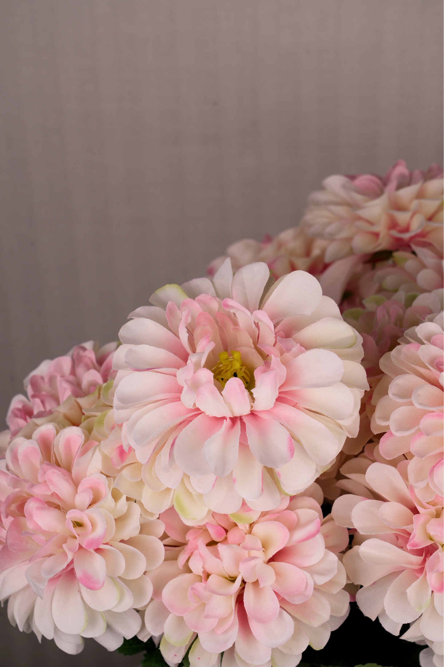 Faux Pompom Chrysanthemums Serene Flower Stem - Light Pink