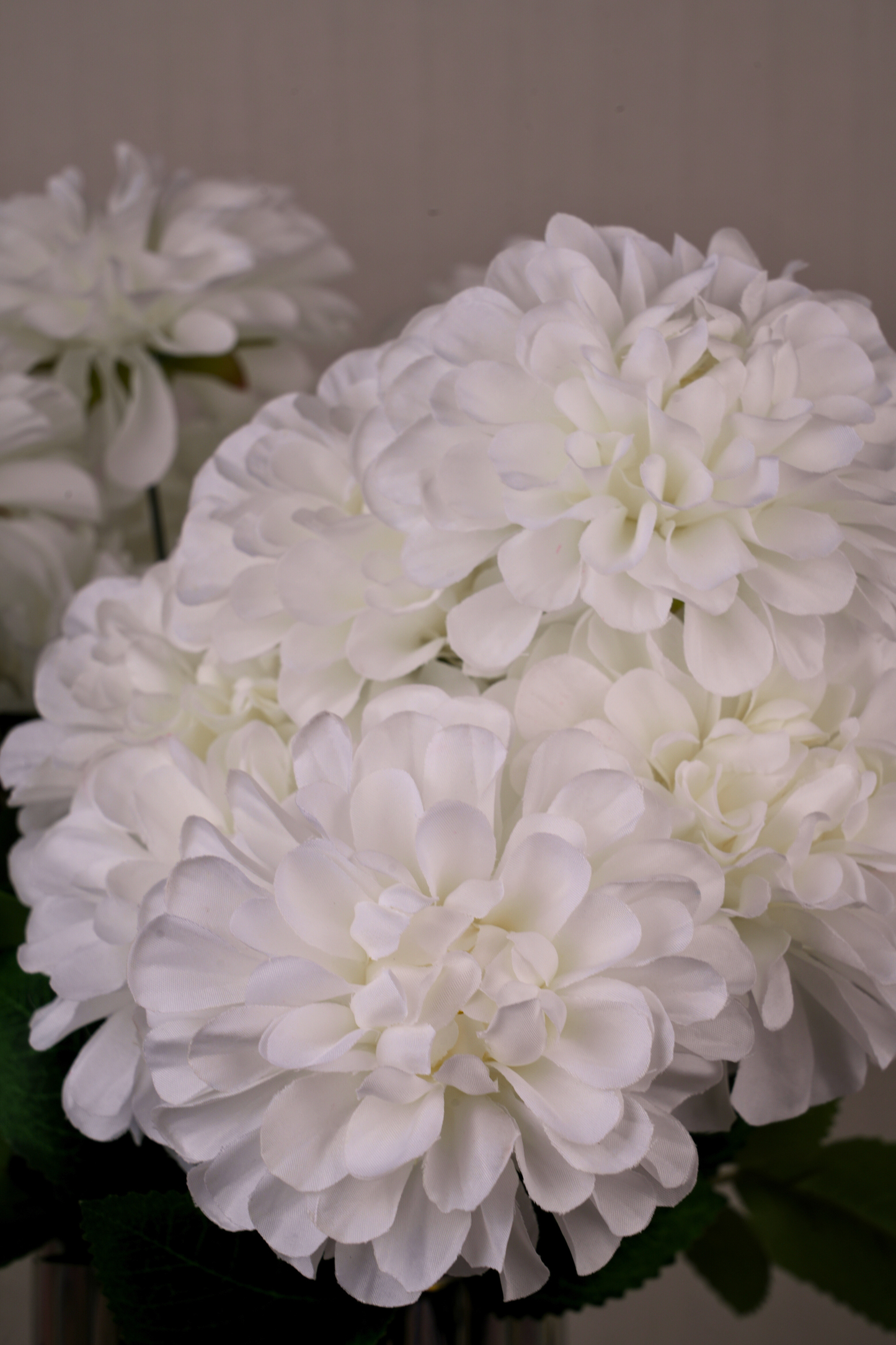 Faux Pompom Chrysanthemums Serene Flower Stem - White