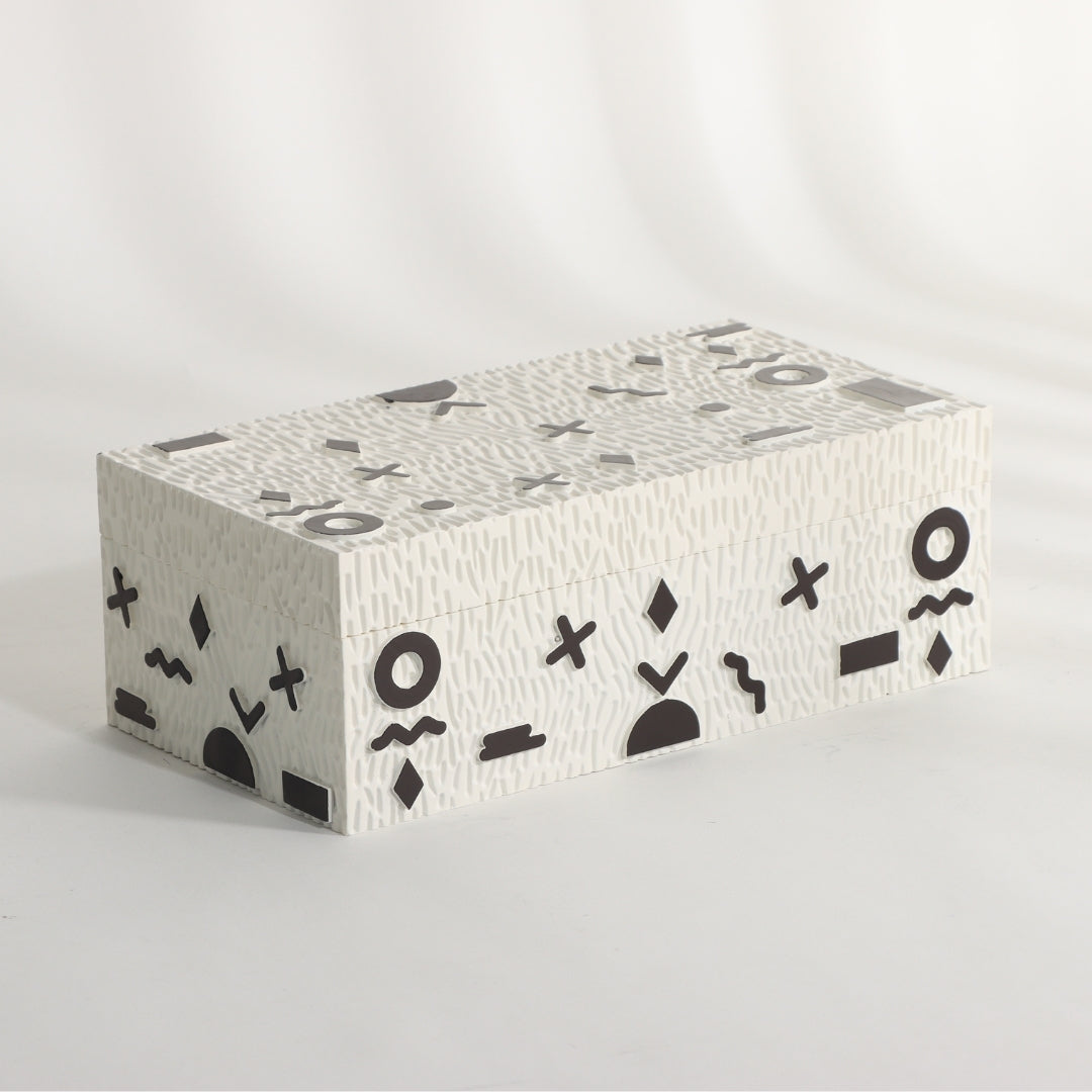Minimalist Milk White Resin Storage Box
