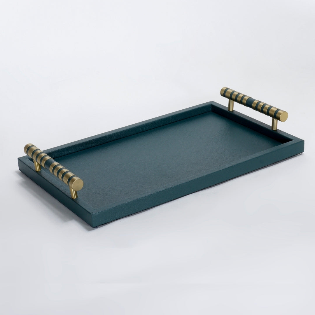 Opulent Leather Serving Decorative Tray