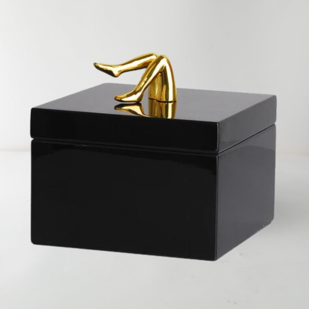 Sculpted Feet Elegance Large Black MDF Feet Storage Box