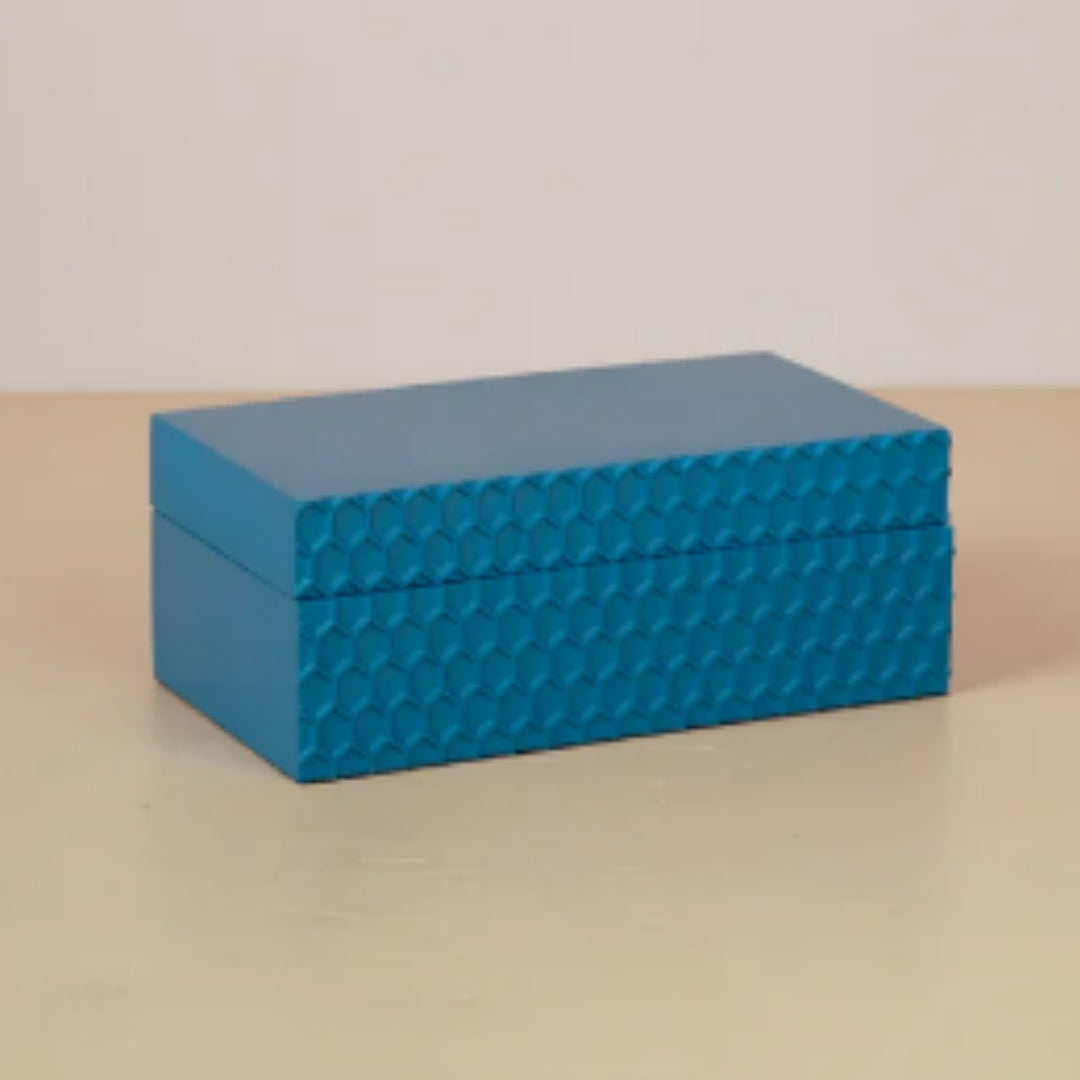 Sophisticated Diamond Blue Resin Storage Box