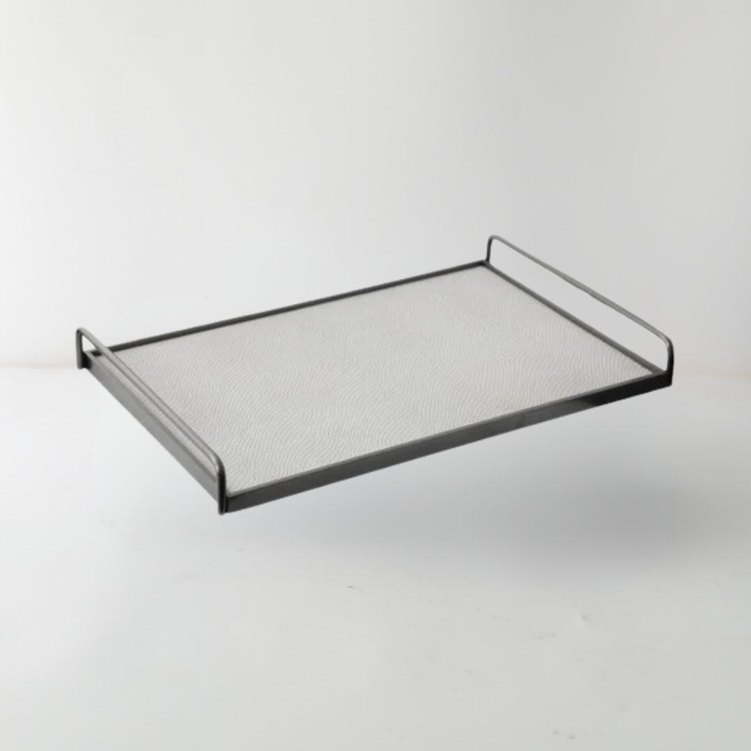 Steel & Stone Leather Decorative Tray