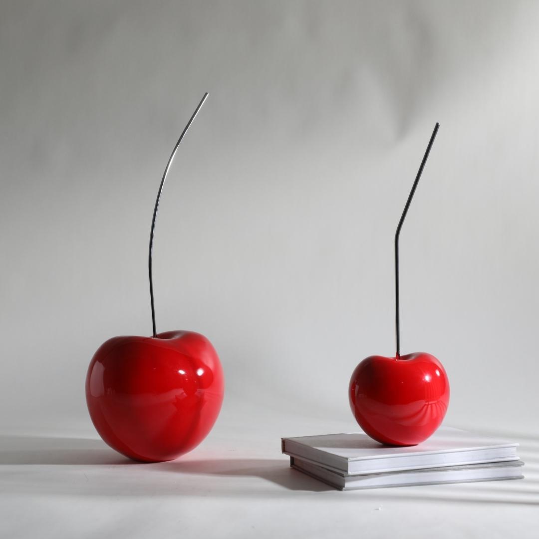 Cherry Blossom Reverie Red Cherry Decor Ornament (Set of 2)